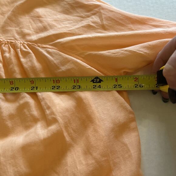 Massimo Dutti Blouse Women’s Size Large Orange Cotton Silk Blend Top Lagan Look - Picture 8 of 10